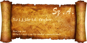 Szijjártó Andor névjegykártya